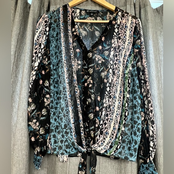 New INC International Concepts Multicolor Floral Blouse - Picture 1 of 6
